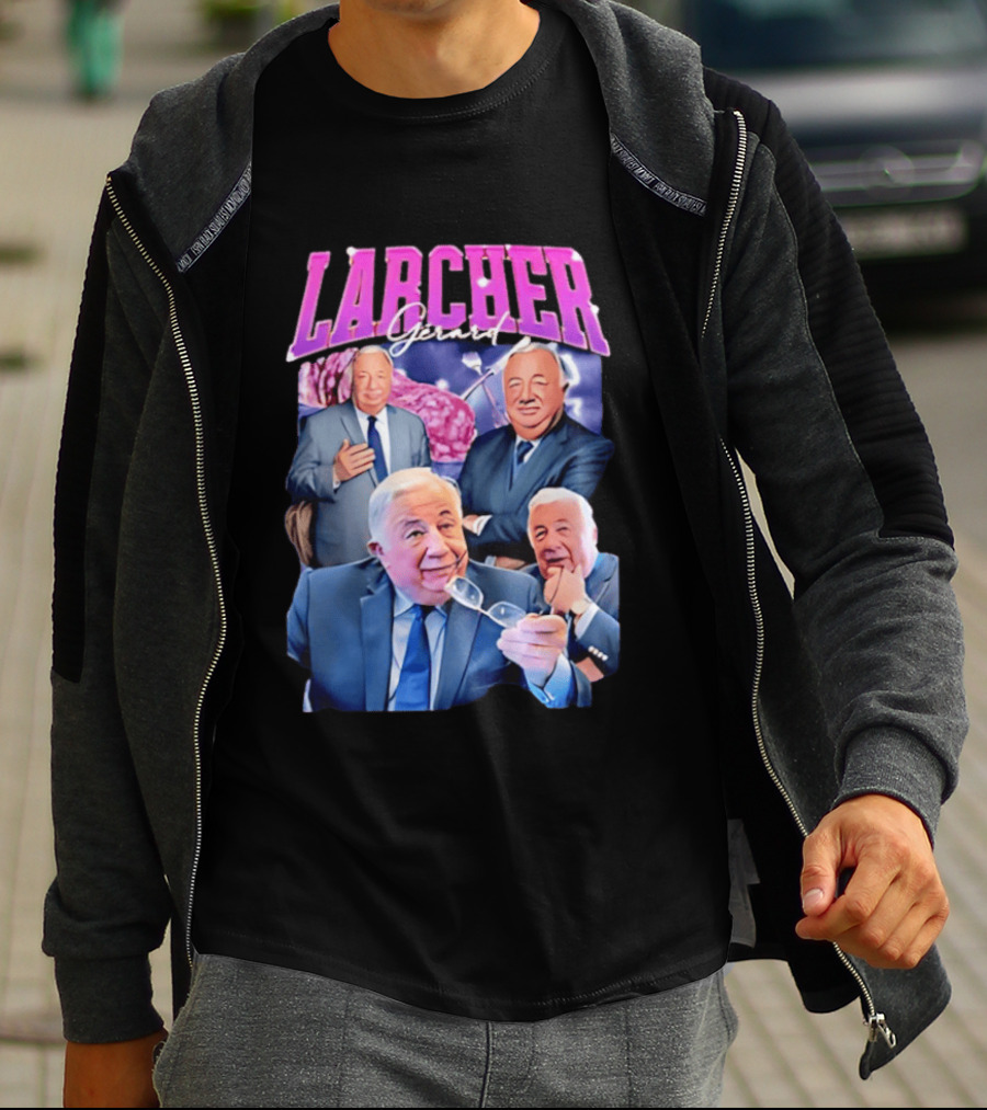 Larcher Gérard 90s Bootleg Style Retro Collage T-Shirt
