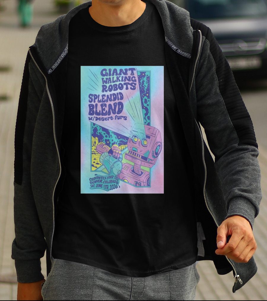 Giant Walking Robots Splendid Blend Desert Furs Cervantes Other Side Denver June 13 2026 T-Shirt