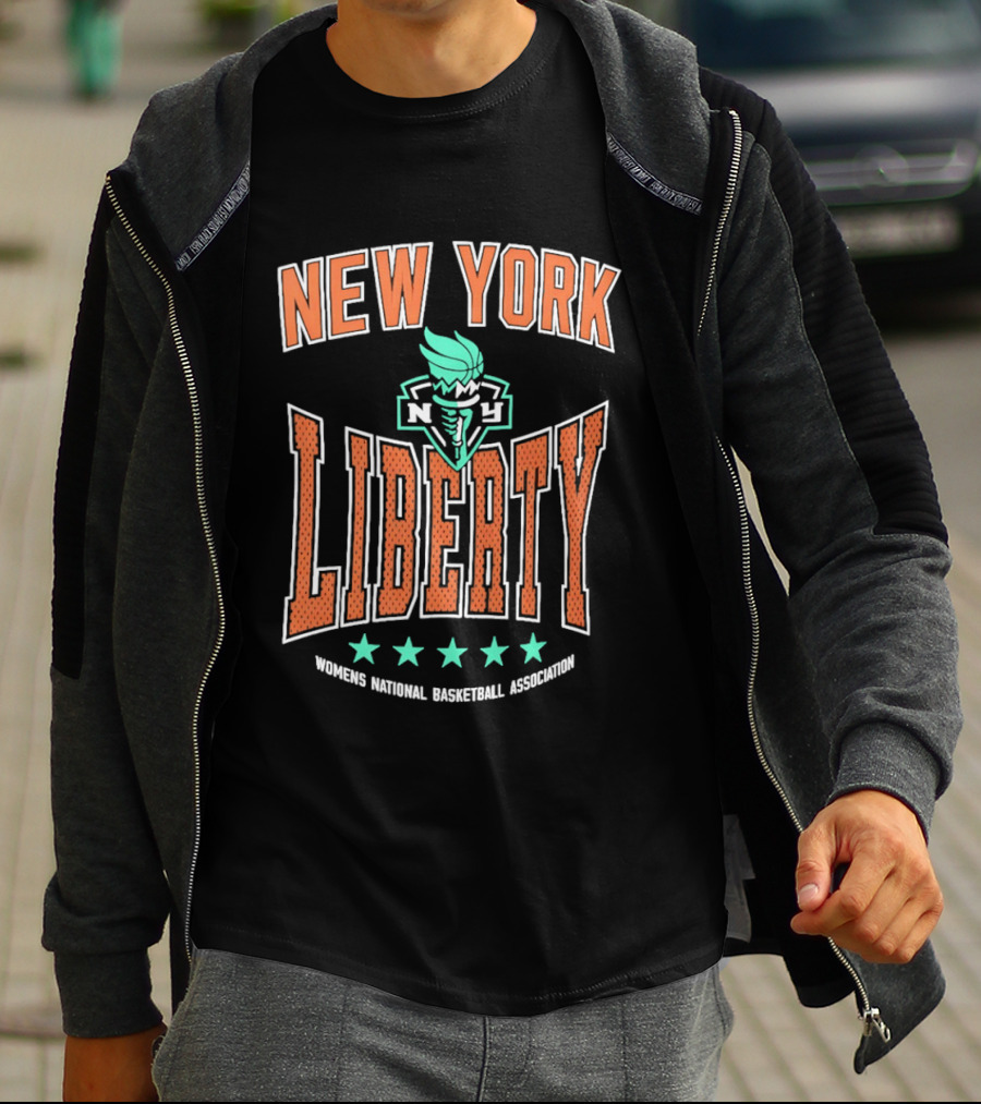 New York Liberty WNBA Women's National Basketball Association 2026 Starter Center Squeeze T-Shirt