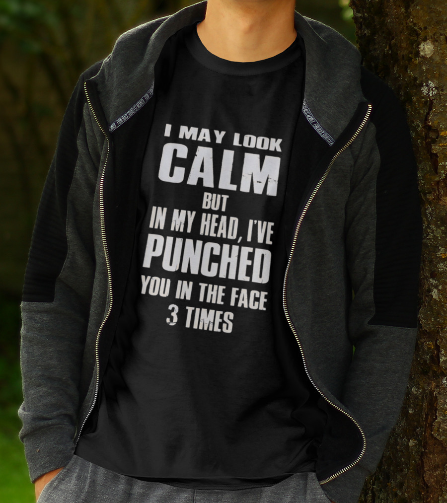 I May Look Calm But In My Head I've Punched You In The Face 3 Times T-Shirt