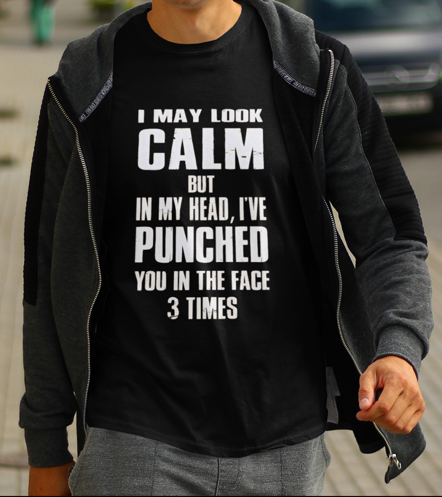 I May Look Calm But In My Head I've Punched You In The Face 3 Times T-Shirt