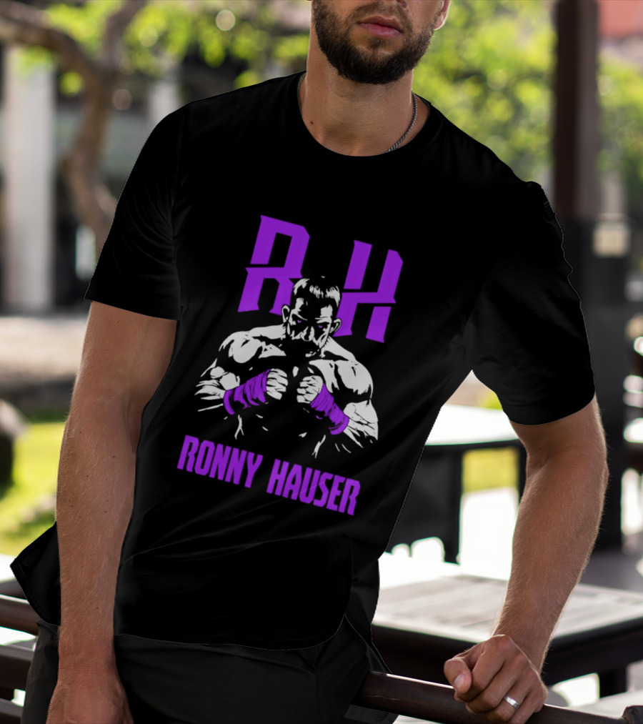 RH Ronny Hauser Wrestler With Purple Boxing Wraps T-Shirt