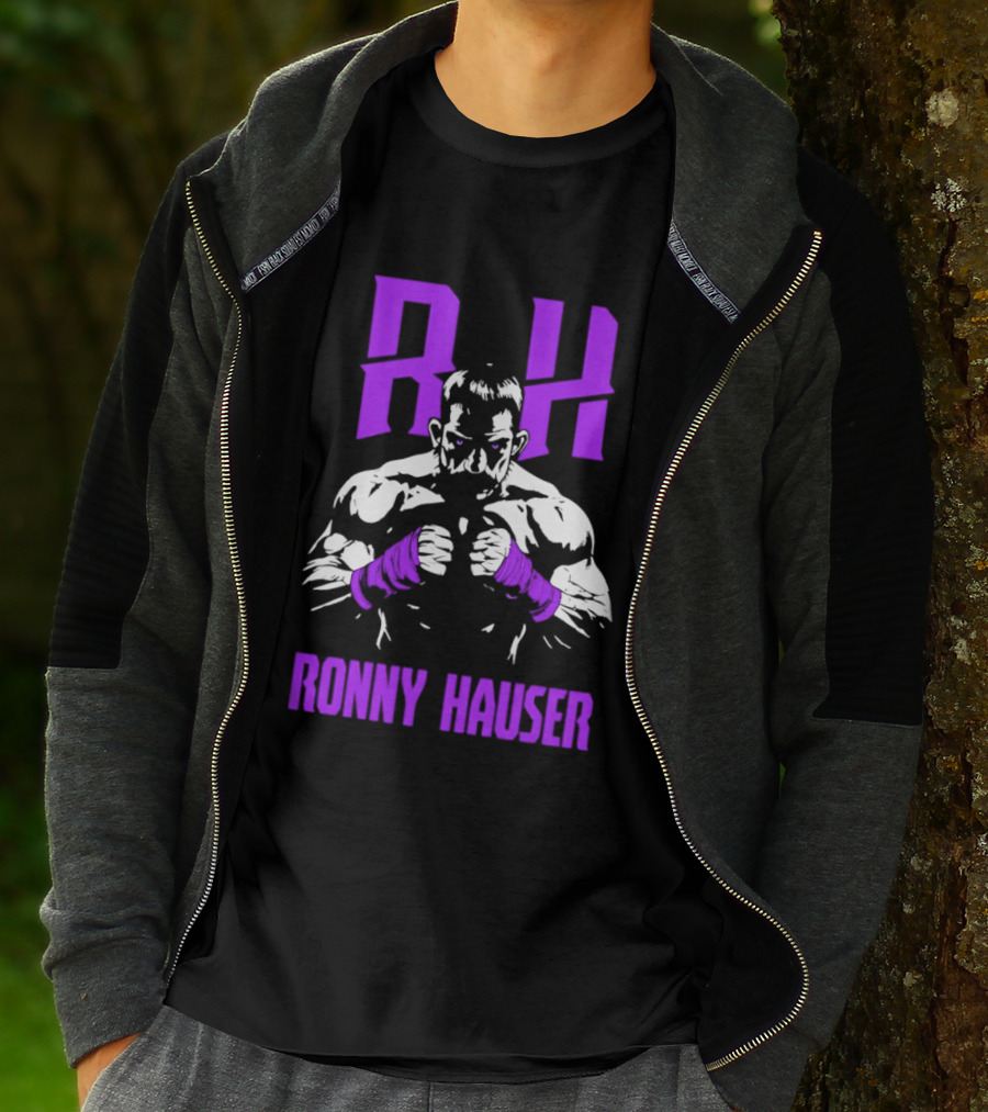 RH Ronny Hauser Wrestler With Purple Boxing Wraps T-Shirt