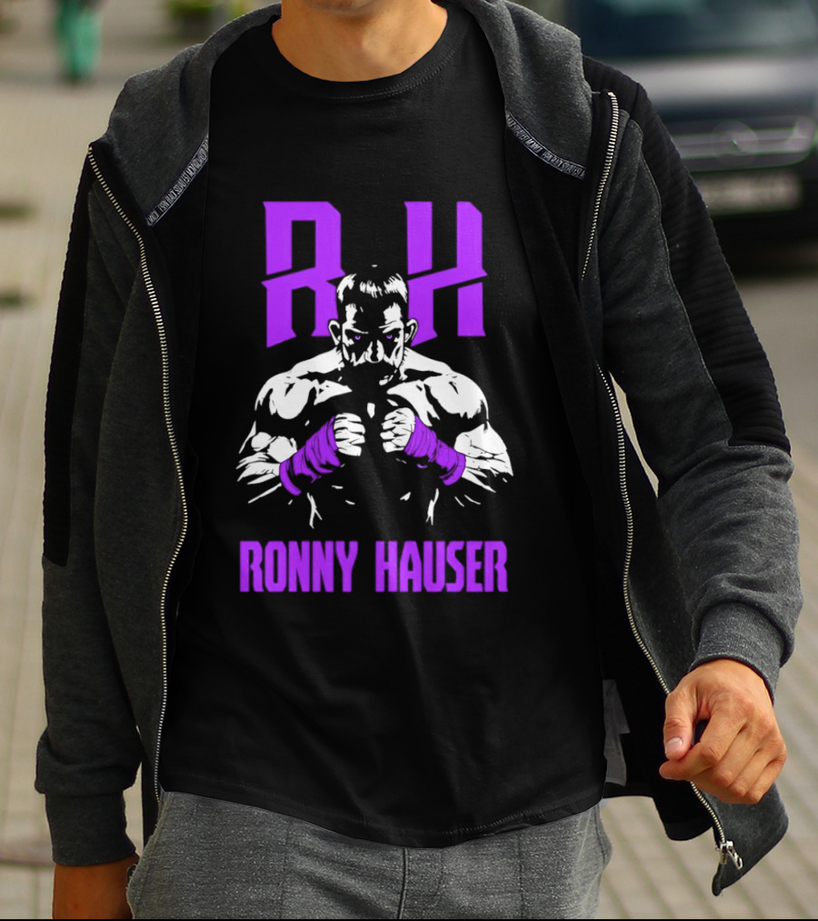 RH Ronny Hauser Wrestler With Purple Boxing Wraps T-Shirt