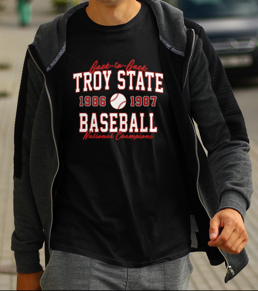 Troy State Baseball 1986 1987 National Champions T-Shirt