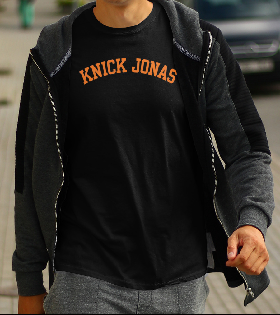 New York Knicks Knick Jonas Bold Orange Arch T-Shirt
