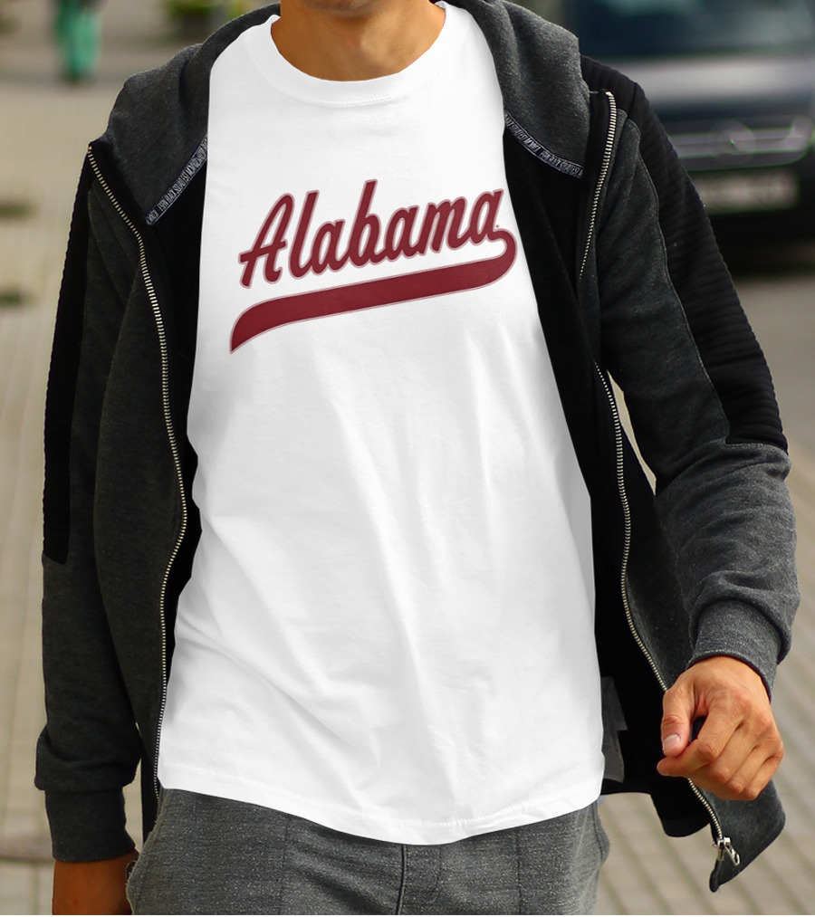 Alabama Baseball Cursive Style Lettering T-Shirt