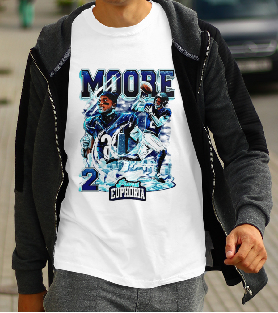 DJ Moore Chicago Bears Planet Euphoria Iceman Player Collage T-Shirt