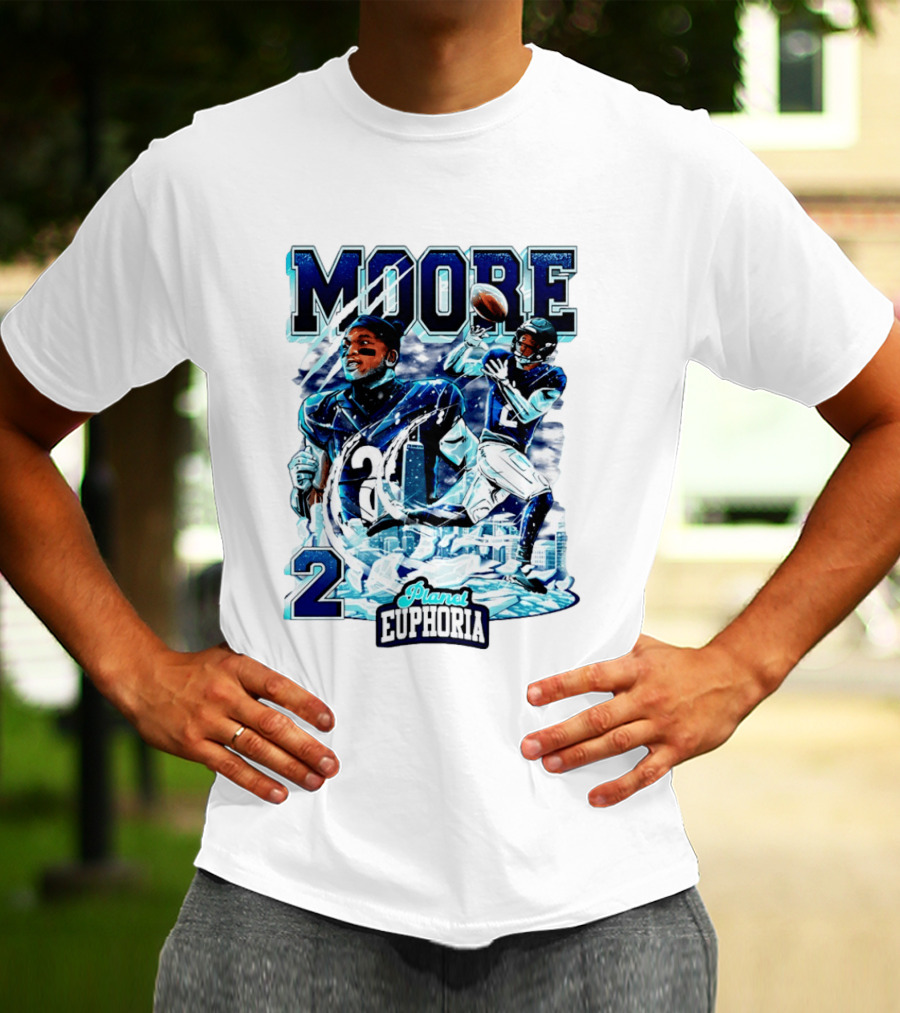 DJ Moore Chicago Bears Planet Euphoria Iceman Player Collage T-Shirt