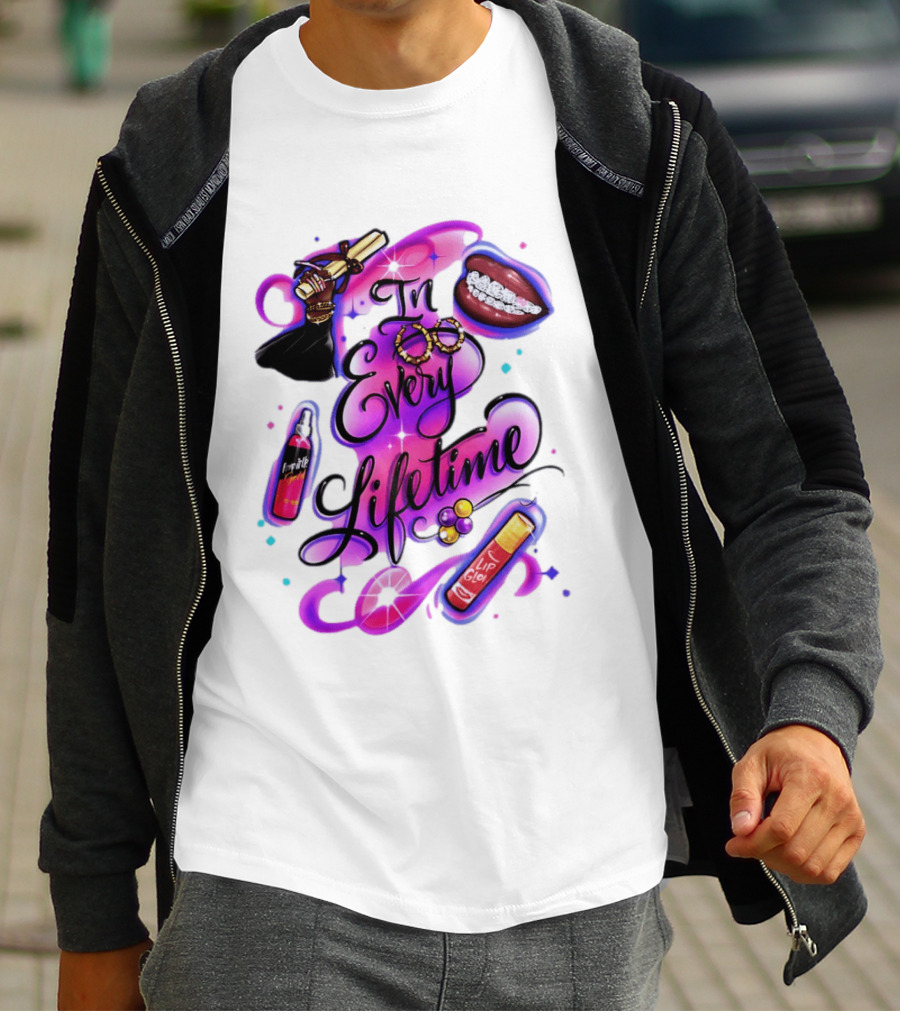 In Every Lifetime Lip Glow Gold Lip Graduation Black Girl Magic Aesthetic T-Shirt