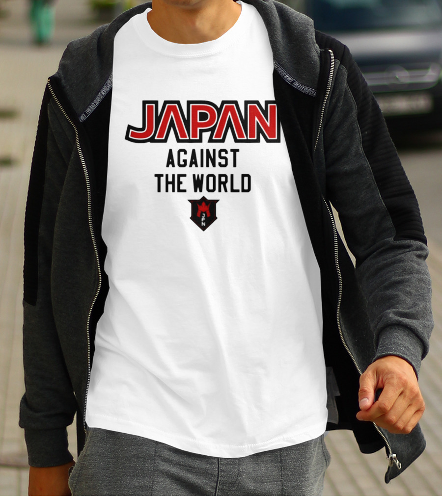 Japan Against The World Emblem With Red Crown Shield T-Shirt