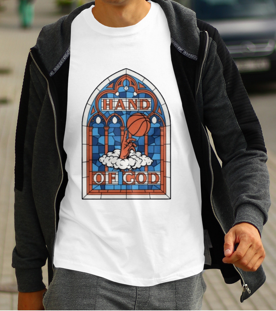 OG Anunoby Knicks Hand Of God Basketball Stained Glass Hero T-Shirt