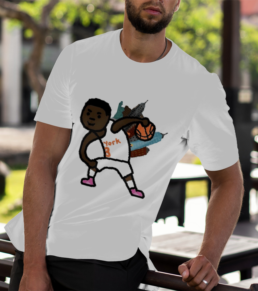 OG Anunoby New York Knicks Basketball Player Skyline T-Shirt