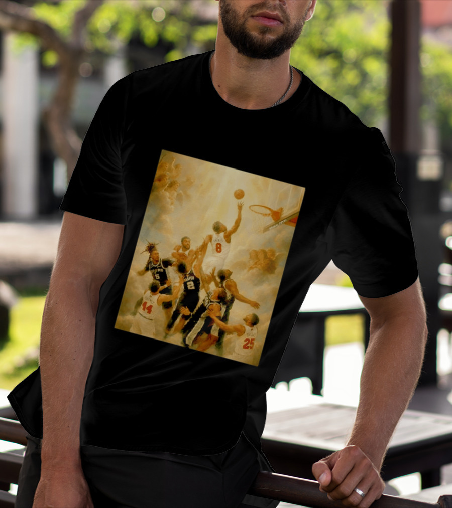 OG Anunoby Dunking New York Knicks Vs San Antonio Spurs High Renaissance Basketball Duel T-Shirt