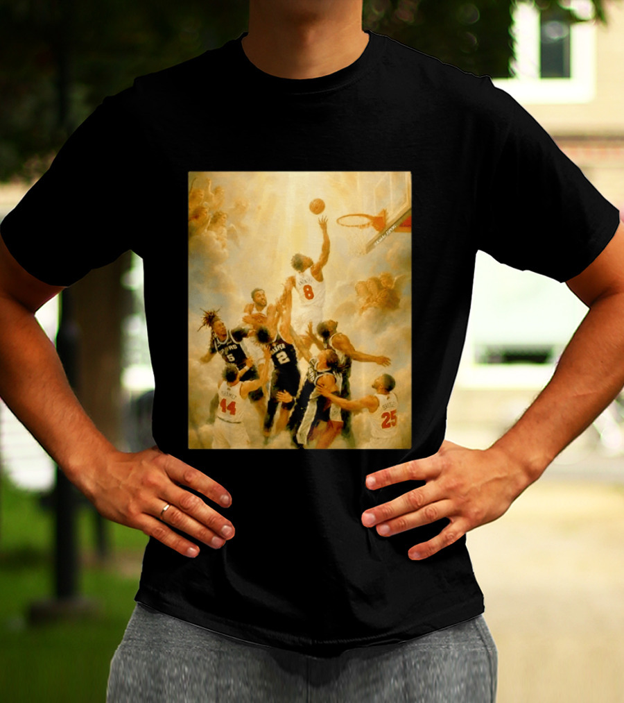 OG Anunoby Dunking New York Knicks Vs San Antonio Spurs High Renaissance Basketball Duel T-Shirt