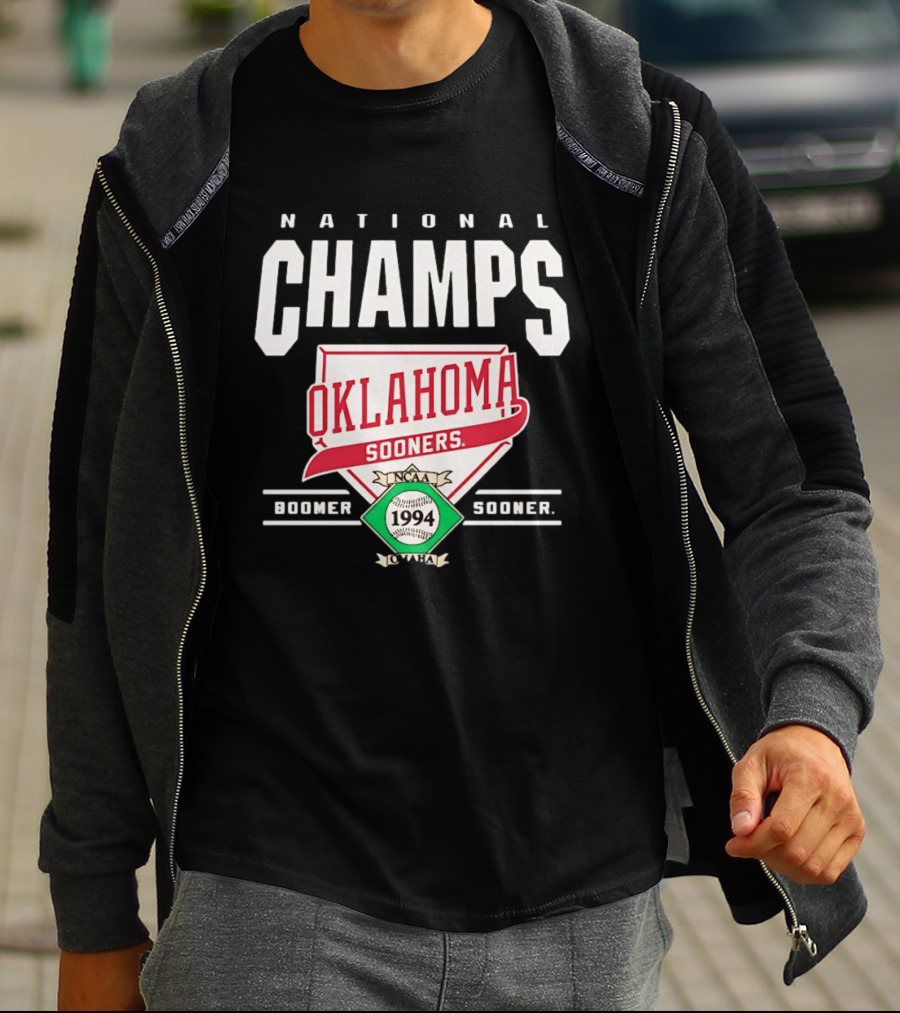 Oklahoma Sooners 1994 NCAA Baseball National Champs Boomer Sooner T-Shirt