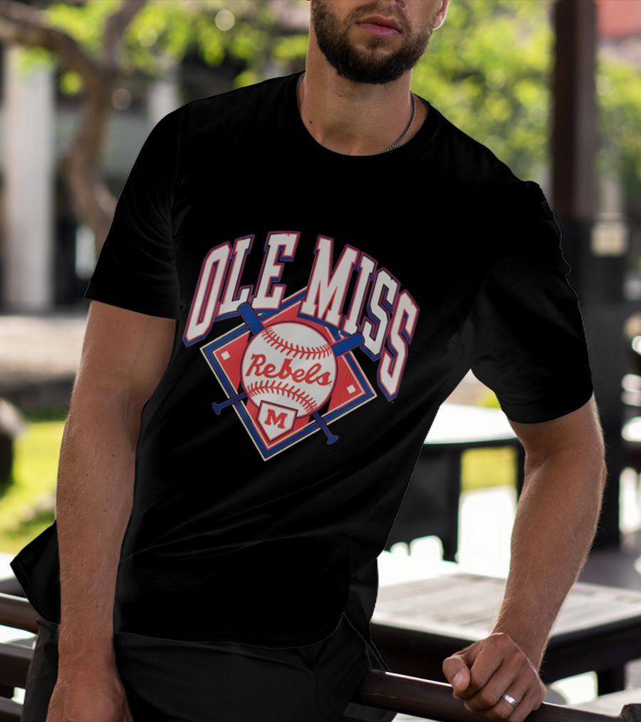 Ole Miss Rebels Baseball 2026 Team Merchandise Featuring Classic Logo And Red Baseball T-Shirt
