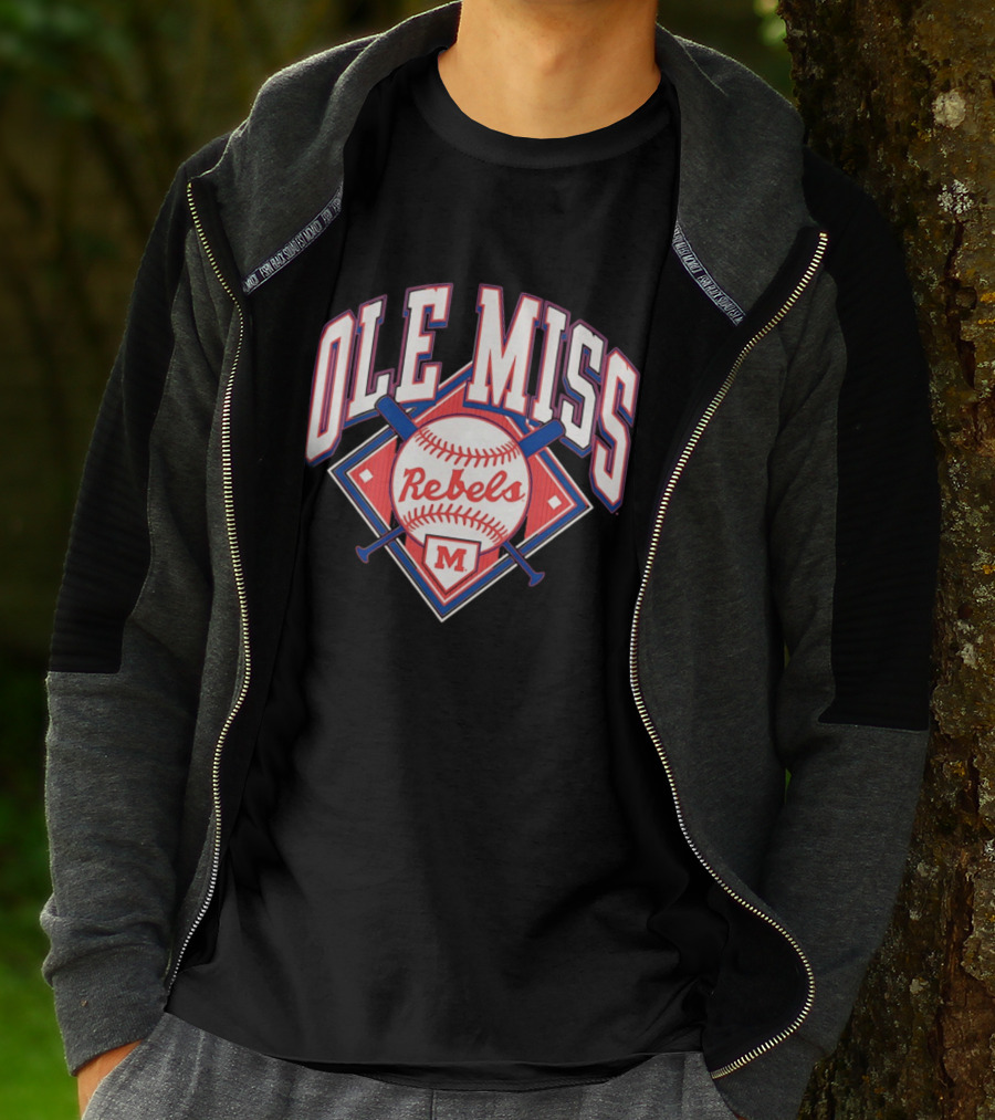 Ole Miss Rebels Baseball 2026 Team Merchandise Featuring Classic Logo And Red Baseball T-Shirt