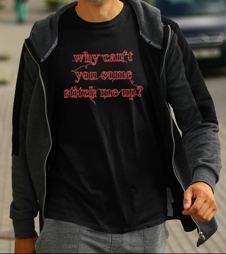 Olivia Rodrigo Why Can't You Come Stitch Me Up Embroidered T-Shirt