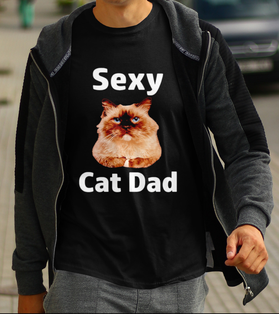 Sexy Cat Dad Fluffy Feline T-Shirt