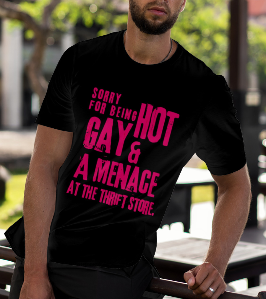 Sorry For Being Hot Gay And A Menace At The Thrift Store T-Shirt