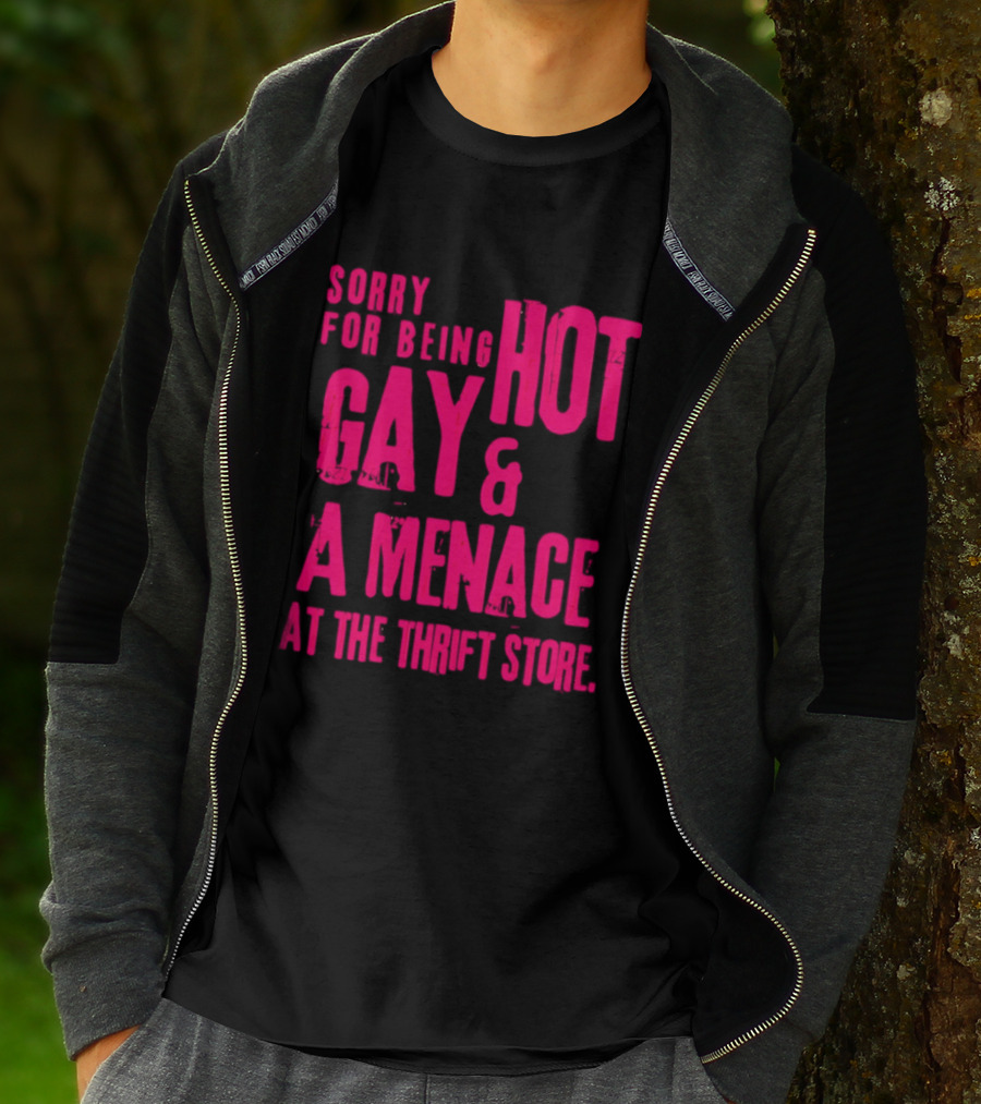 Sorry For Being Hot Gay And A Menace At The Thrift Store T-Shirt