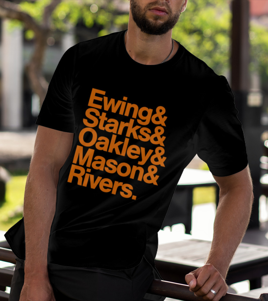 Ewing Starks Oakley Mason Rivers New York Knicks 1993 T-Shirt