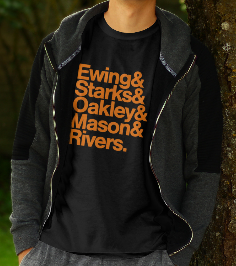 Ewing Starks Oakley Mason Rivers New York Knicks 1993 T-Shirt