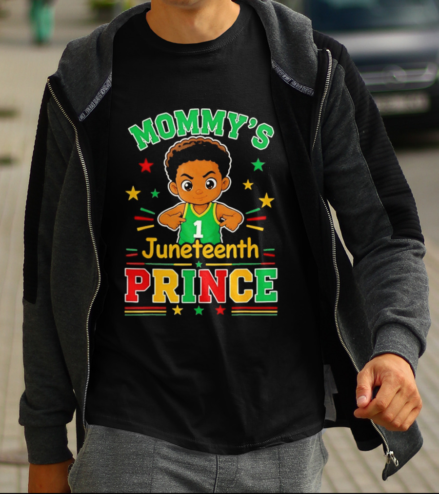 Mommy's Juneteenth Prince Little Boy Basketball Celebration Number One Kid T-Shirt