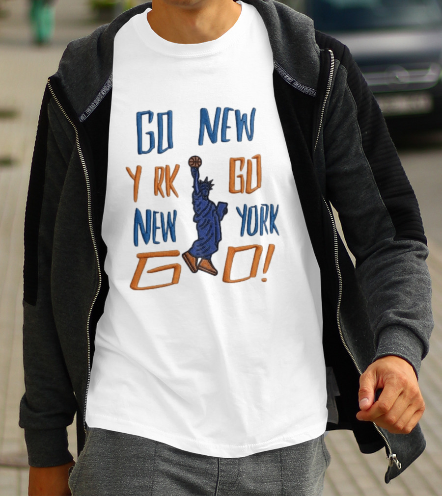 Go New York Go Statue Liberty Basketball T-Shirt