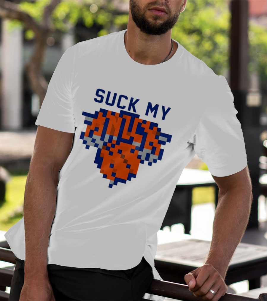Suck My Knick Pixel Knicks Basketball T-Shirt