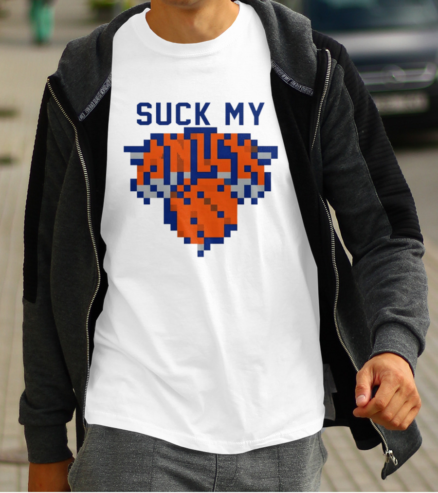Suck My Knick Pixel Knicks Basketball T-Shirt