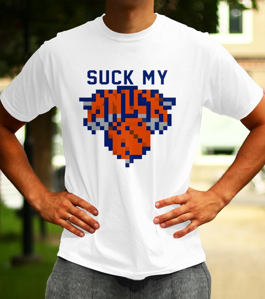 Suck My Knick Pixel Knicks Basketball T-Shirt