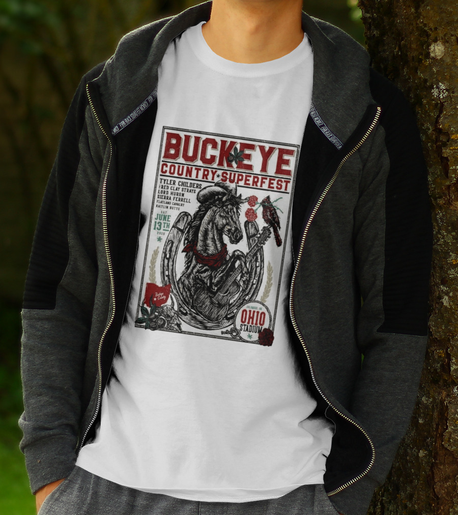 Buckeye Country Superfest June 13 2026 Ohio Stadium Tyler Childers Red Clay Lord Huron Sierra Ferrell Flatland Cavalry Kaitlin Butts T-Shirt