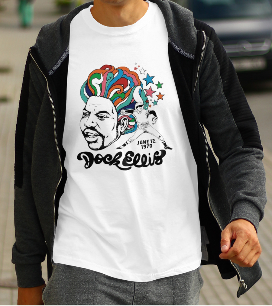 Dock Ellis Psychedelic Pitcher June 12 1970 Baseball T-Shirt