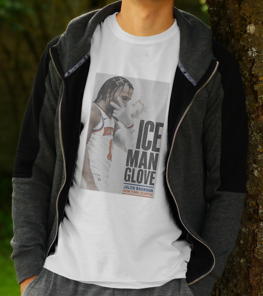Jalen Brunson Ice Man Glove New York Knicks Clutch T-Shirt