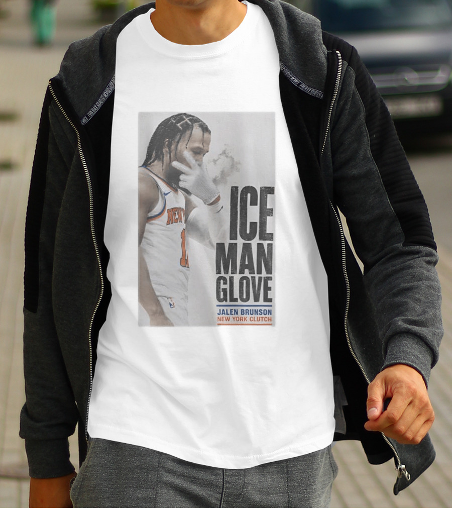 Jalen Brunson Ice Man Glove New York Knicks Clutch T-Shirt