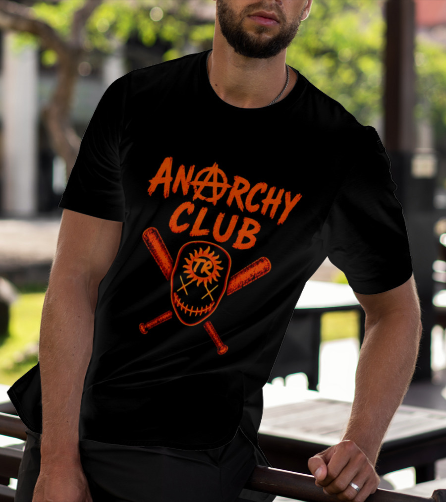 Anarchy Club Masked Face TR Crossed Bats T-Shirt