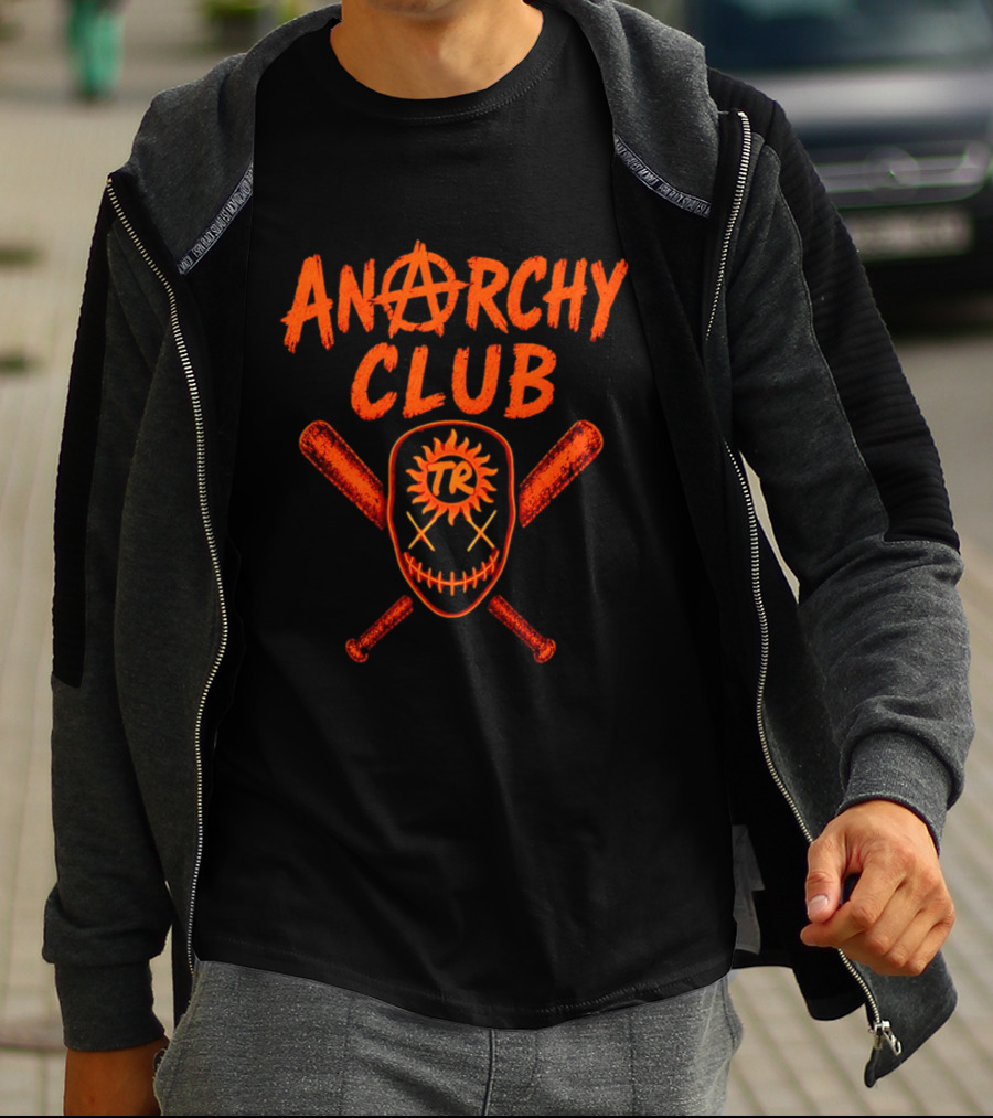 Anarchy Club Masked Face TR Crossed Bats T-Shirt