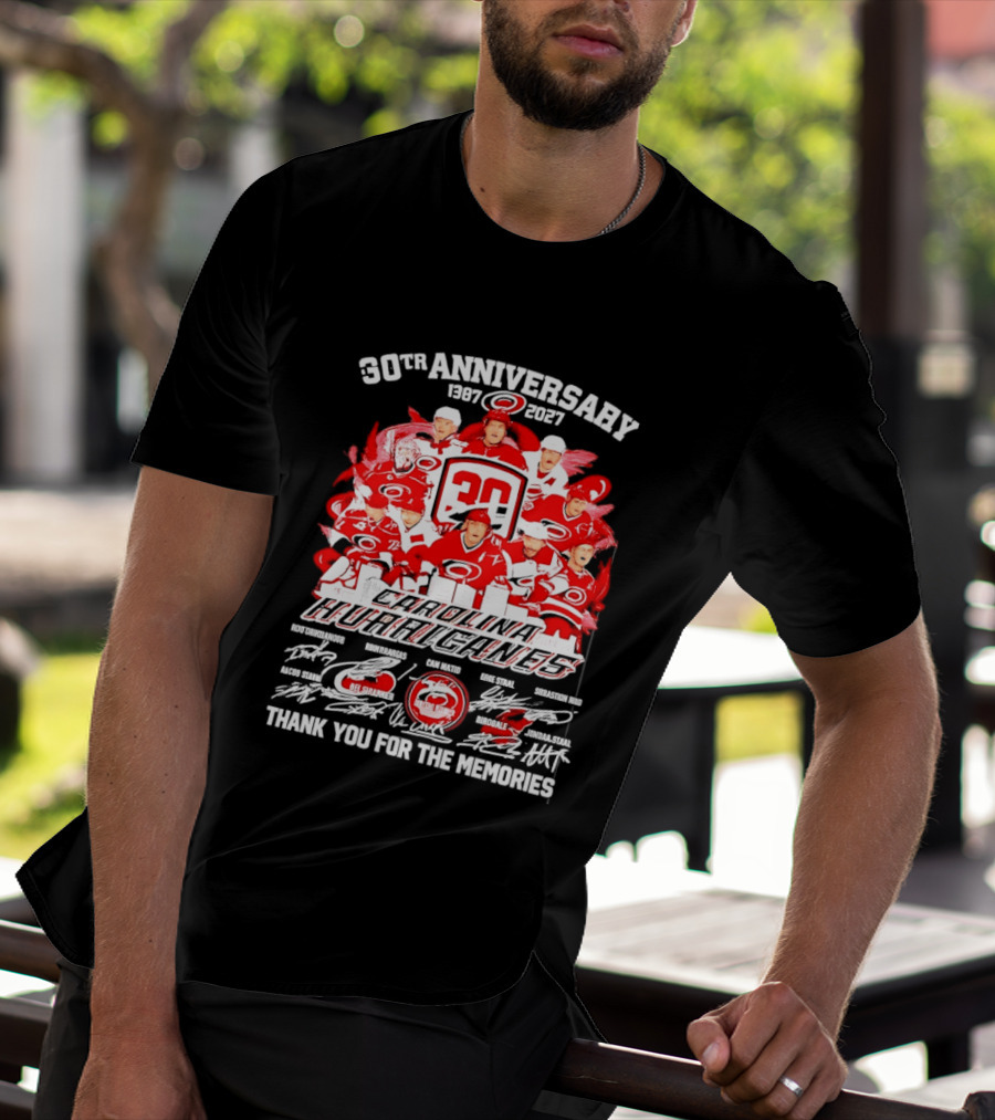 30th Anniversary Carolina Hurricanes 1997 2027 Thank You For The Memories T-Shirt
