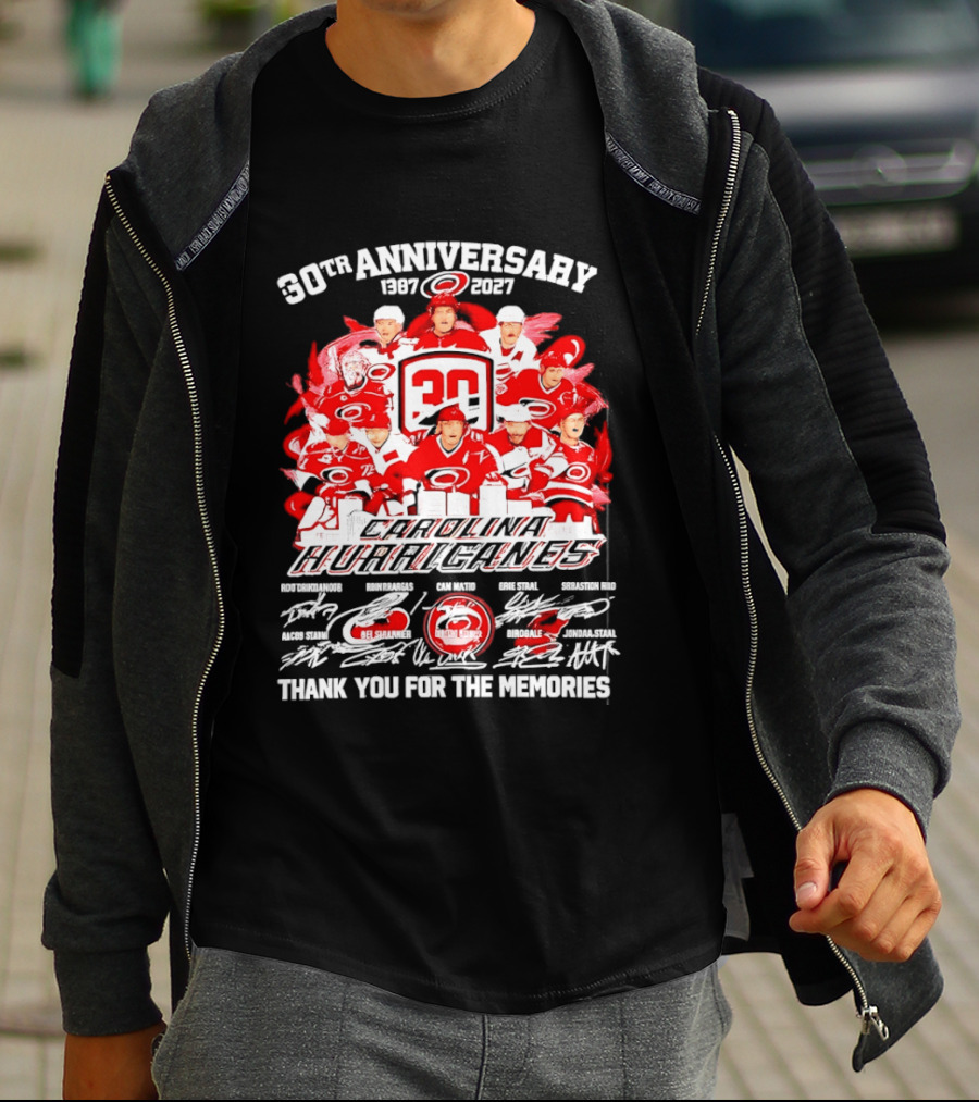 30th Anniversary Carolina Hurricanes 1997 2027 Thank You For The Memories T-Shirt