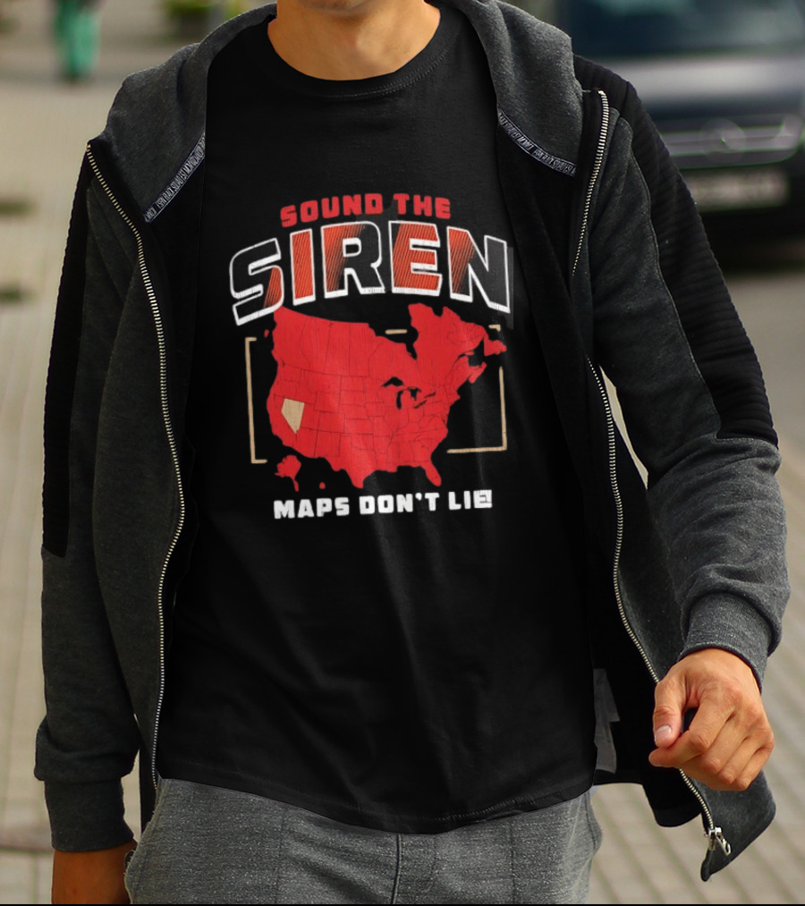 Carolina Hurricanes Hockey Sound The Siren Maps Don't Lie T-Shirt