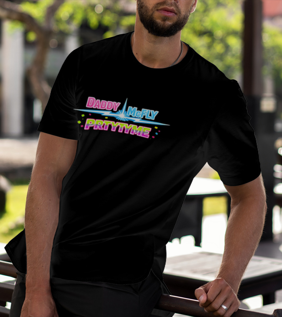 Daddy McFly Prtytyme Retro Neon Vibes T-Shirt