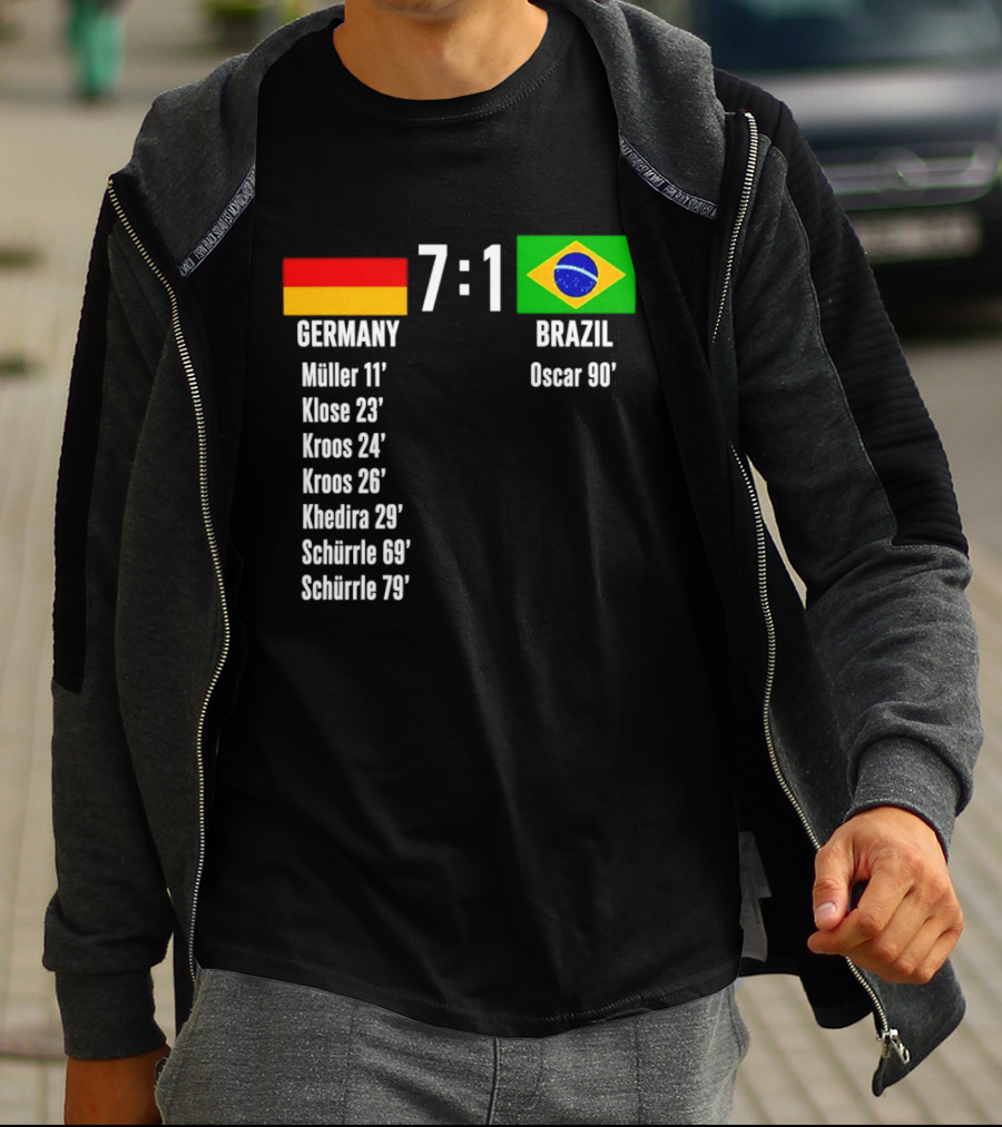 Germany 7 1 Brazil Müller Klose Kroos Khedira Schürrle Oscar Score T-Shirt