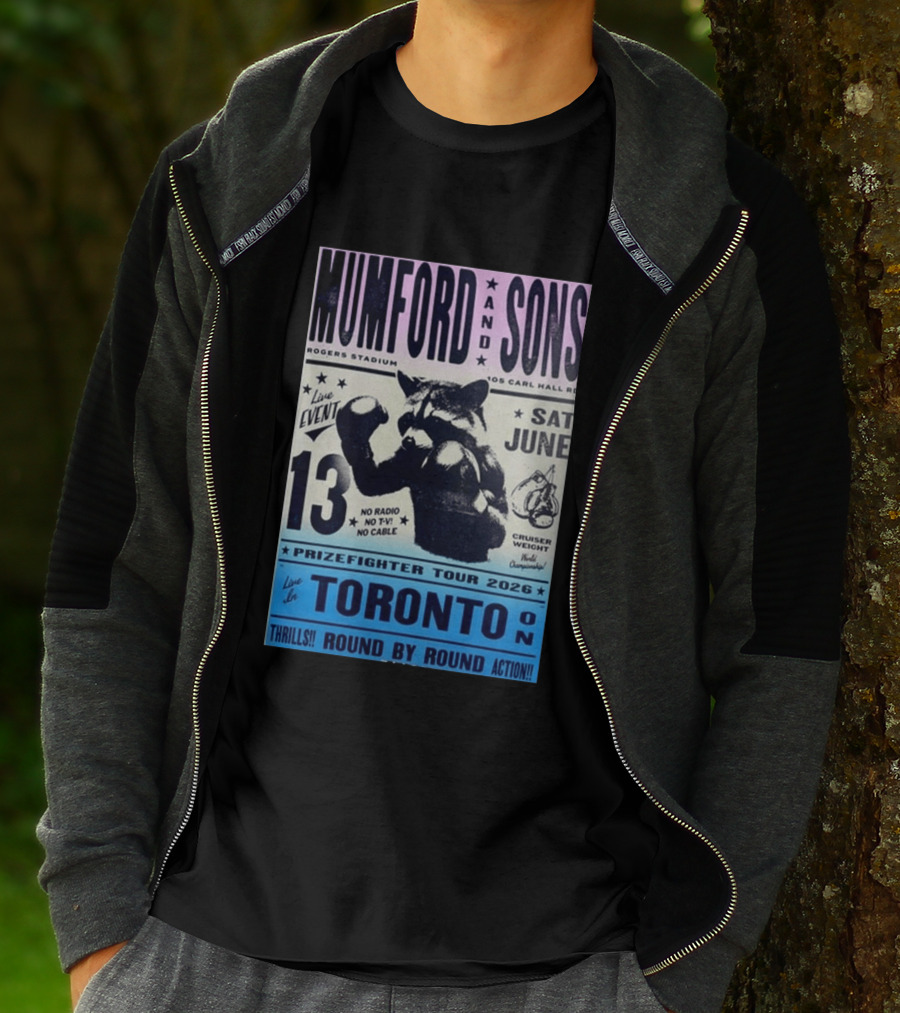 Mumford & Sons Live Event Rogers Stadium Prizefighter Tour Toronto June 13 2026 T-Shirt