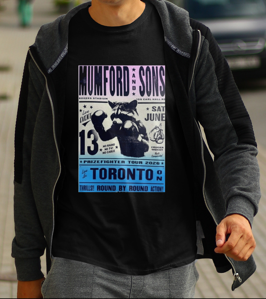 Mumford & Sons Live Event Rogers Stadium Prizefighter Tour Toronto June 13 2026 T-Shirt