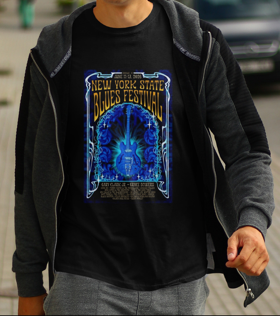 New York State Blues Festival June 11 13 2026 Syracuse NY Featuring Gary Clark Jr Grace Bowers T-Shirt