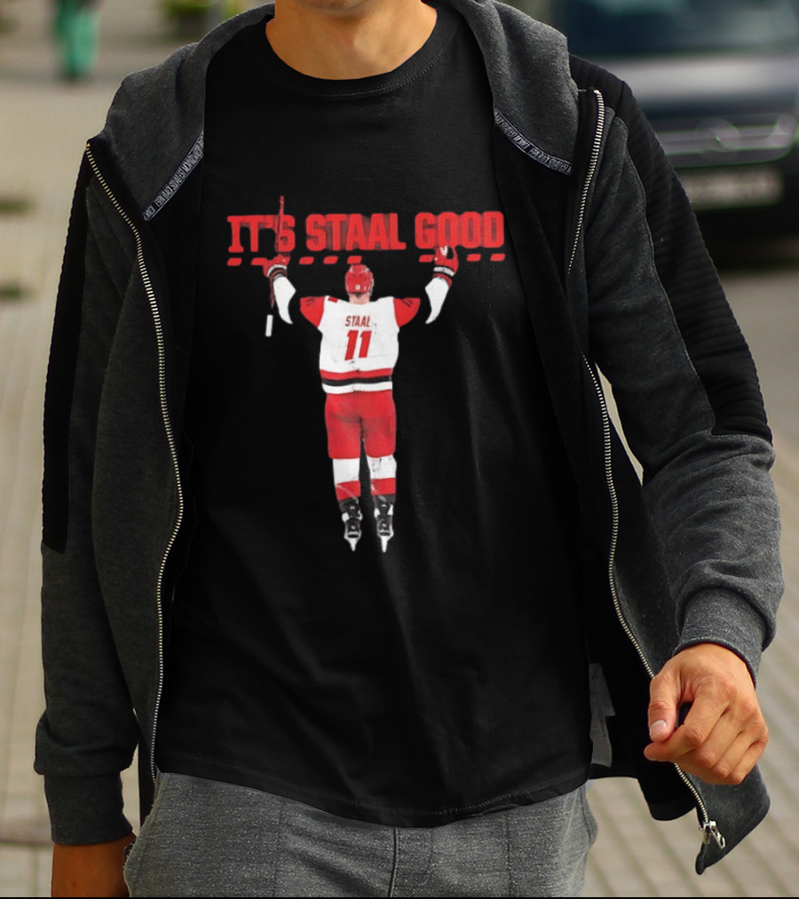 Jordan Staal Carolina Hurricanes It's Staal Good 11 Hockey Celebration T-Shirt