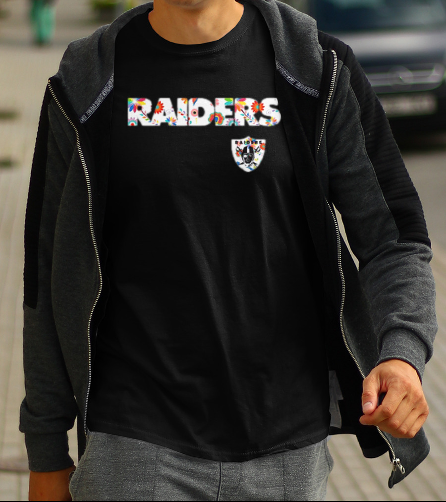 Raiders Dia De Los Muerto 2025 Floral Skull NFL Team T-Shirt