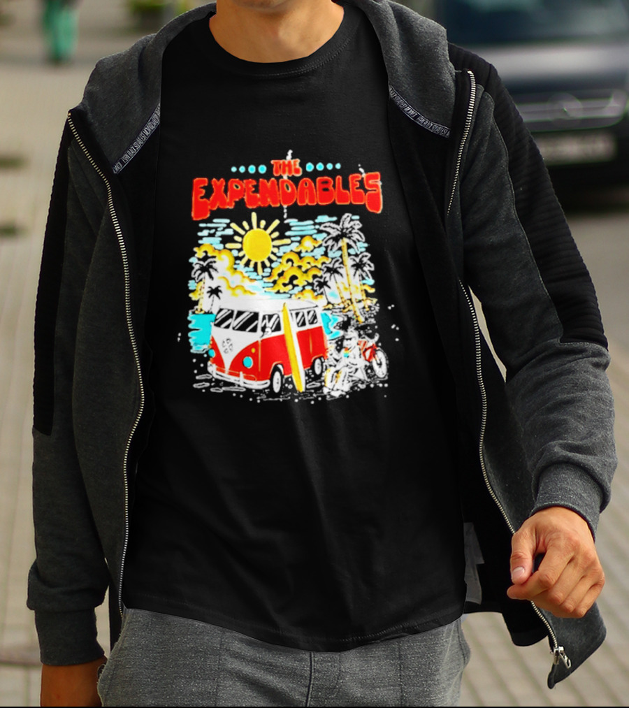 The Expendables Santa Cruz California Surf Van Beach Scene T-Shirt